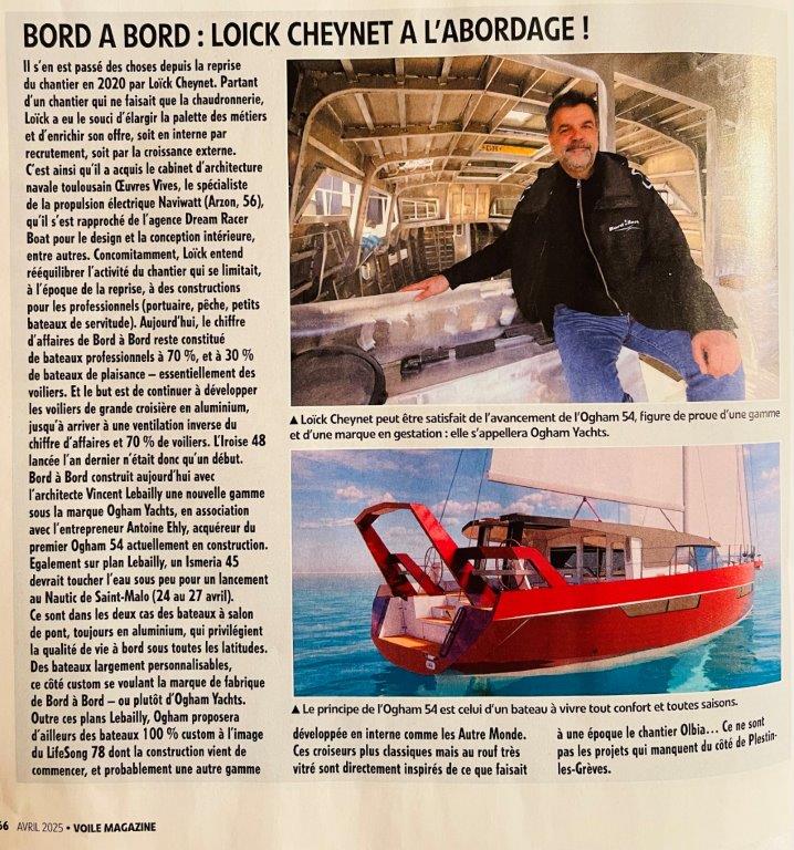 article de Voiles Mag parlant du chantier Bord à Bord