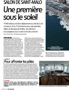 article de revue voile mag sur Isméria voilier aluminium salon de pont